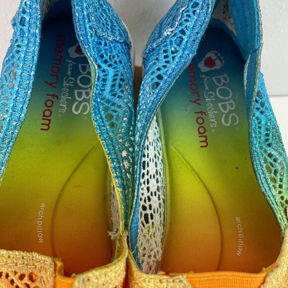 Bob’s Skechers Pink and Orange Slip-On Flats Vibrant Loafers Size 8M EUC - Picture 4 of 7